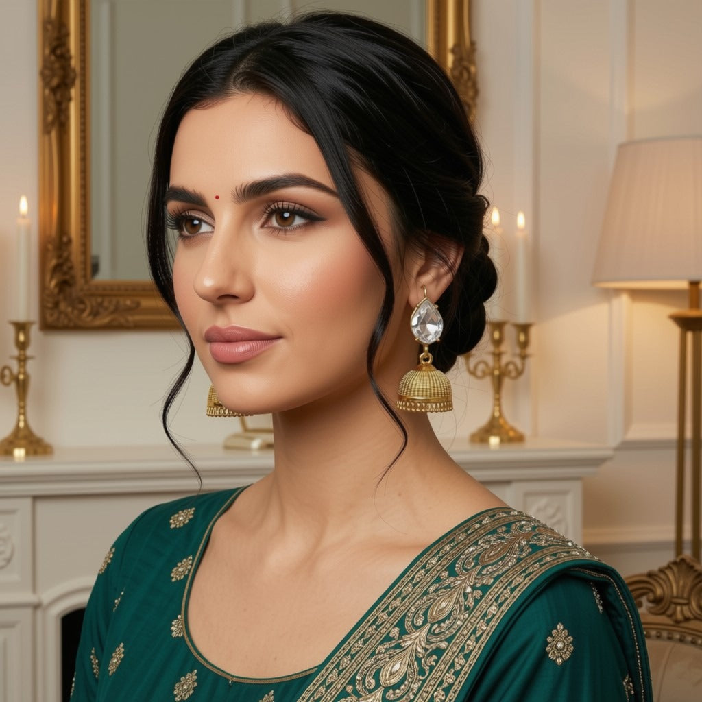 Crystal - Golden Dome Jhumka JJ-CGD-890