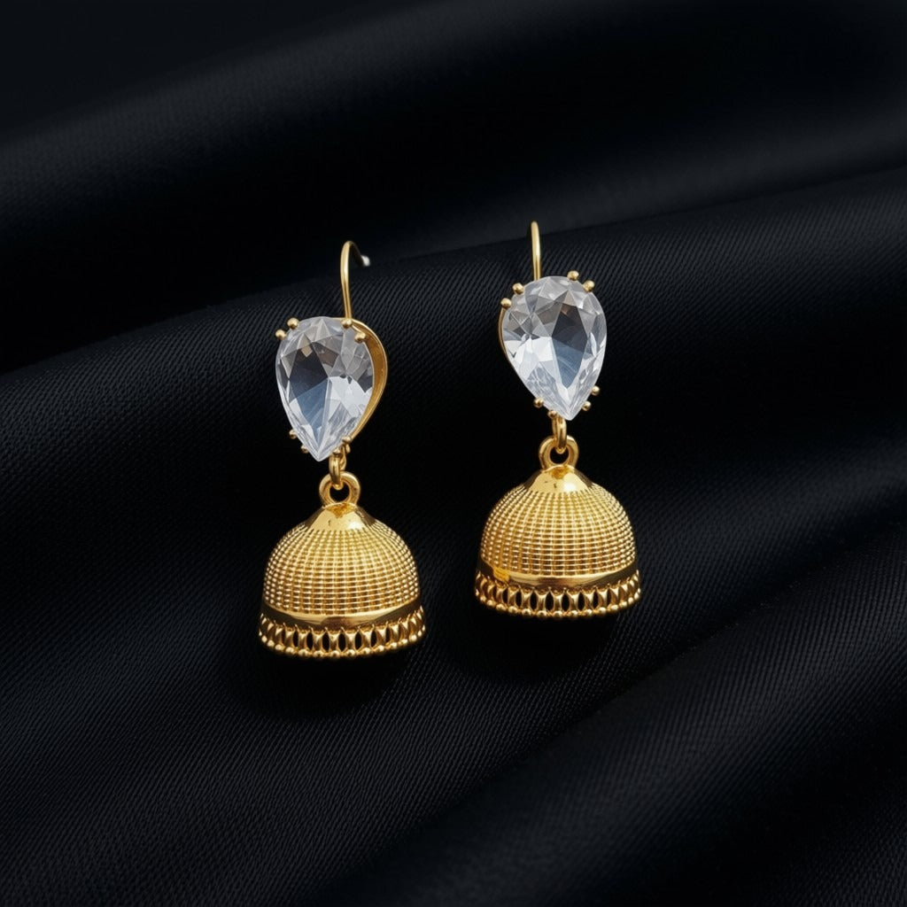 Crystal - Golden Dome Jhumka JJ-CGD-890